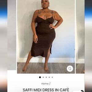 Manners London Saffi Midi dress In Cafe